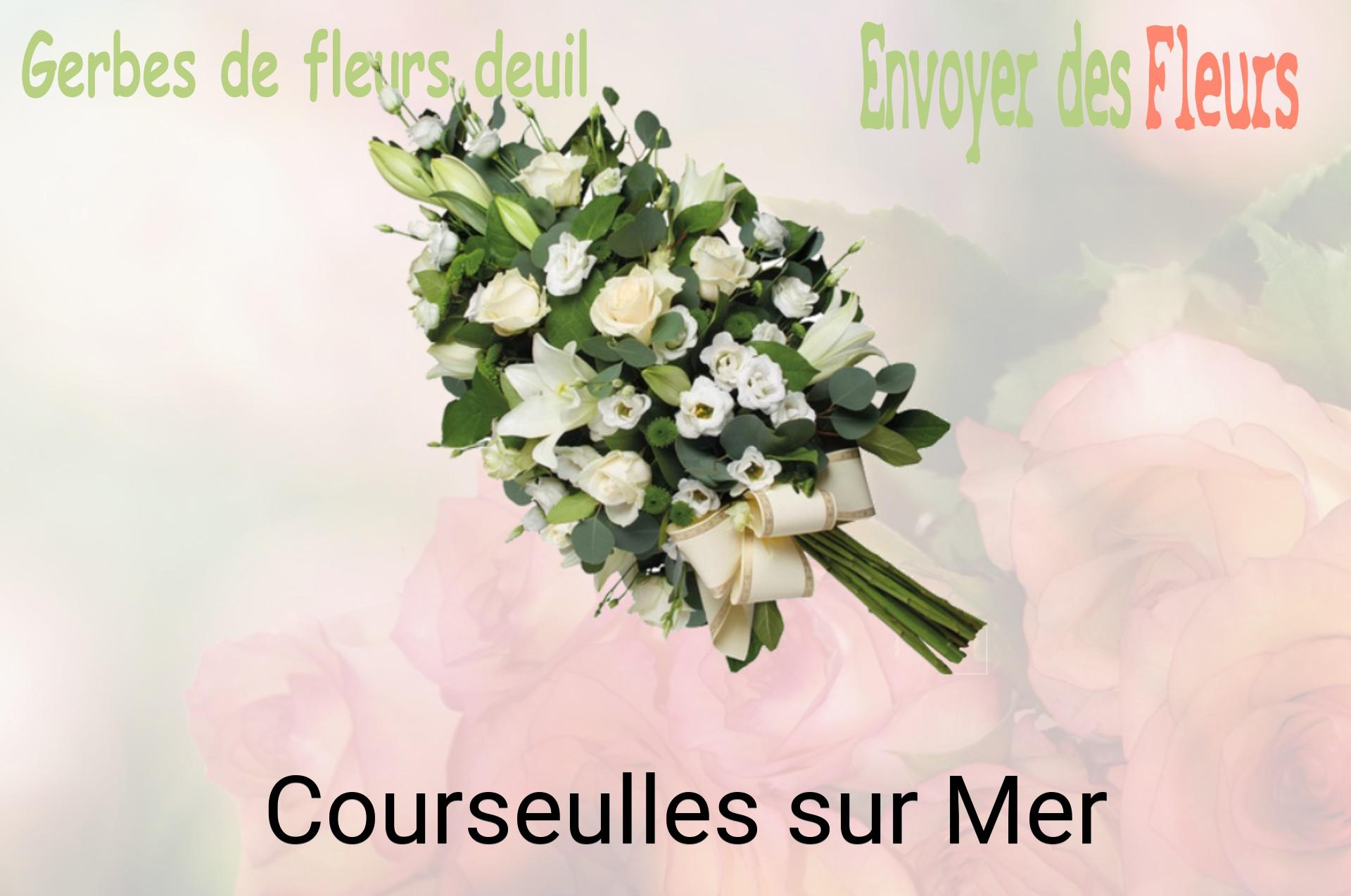 Gerbe de fleurs de deuil livrée à Courseulles-sur-Mer